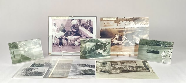 Vintage Automobile Racing Accident Photographs and Ephemera