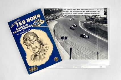 The Life of Ted Horn Book and Racing Memorabilia Set