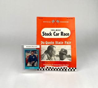 1968 Du Quoin State Fair Stock Car Race Program and Don White Signed Card
