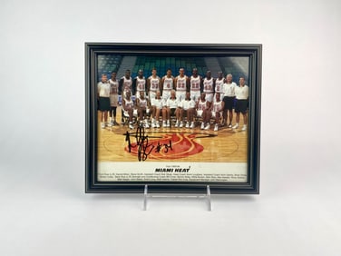 Willie Burton Signed 1993-94 Miami Heat Team Photograph