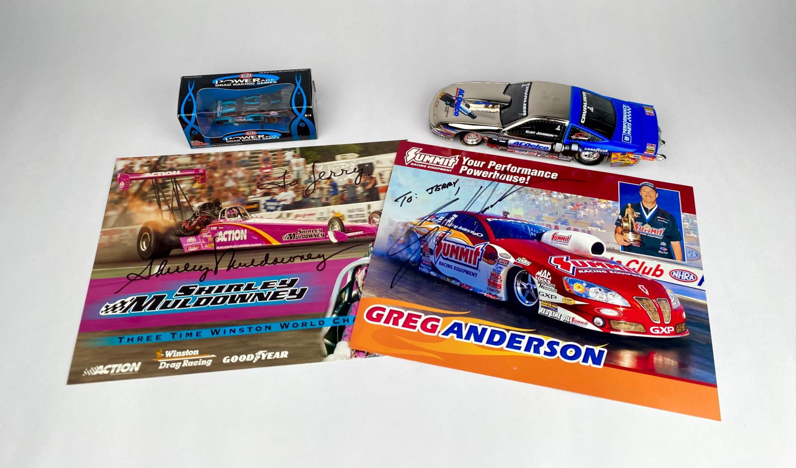 Signed Drag Racing Memorabilia Set with Die-Cast Models (1 of 12)