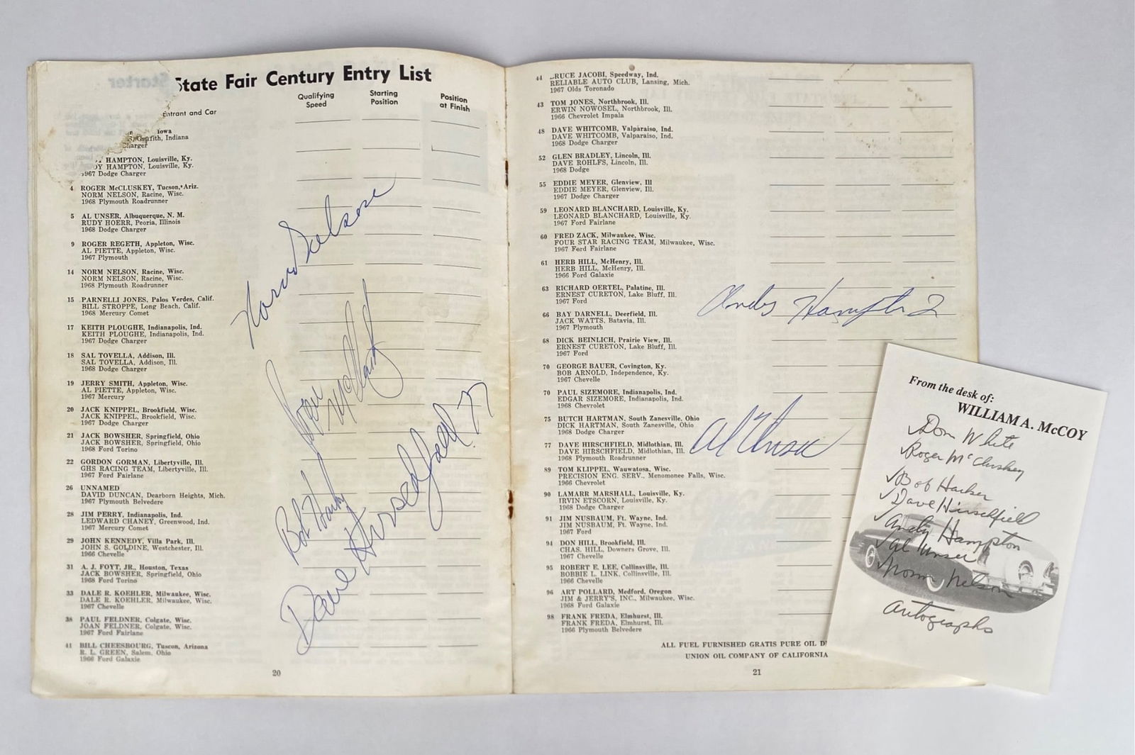 1968 State Fair Century Event Program With Driver Autographs (1 of 7)