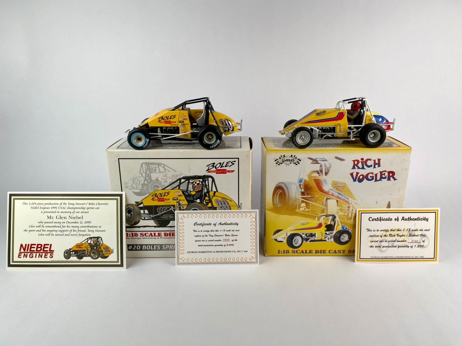 Tony Stewart & Rich Vogler 1:18 Scale Die-Cast Sprint Car Set (COA) (1 of 12)