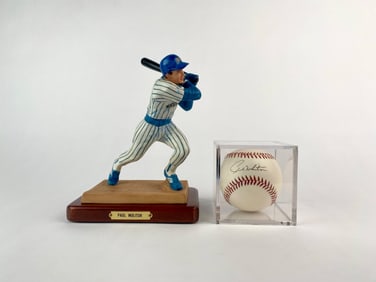 Paul Molitor Signed Ball and Limited Edition Figurine Set