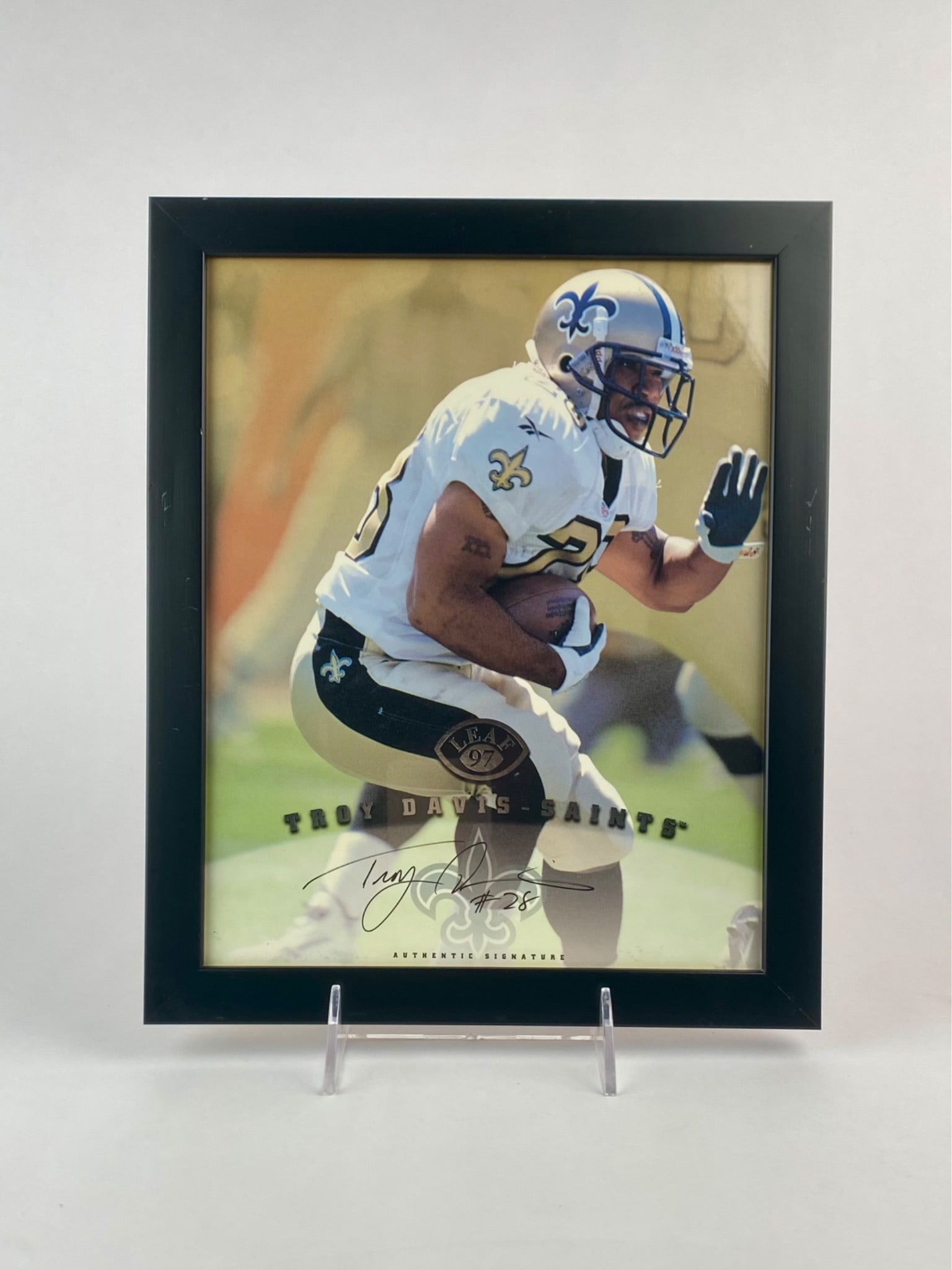 Framed Troy Davis Autographed 1997 Leaf Authentic Print (1 of 6)