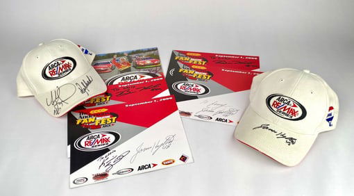 ARCA RE/MAX Series Memorabilia Lot With Signed Hats and Programs