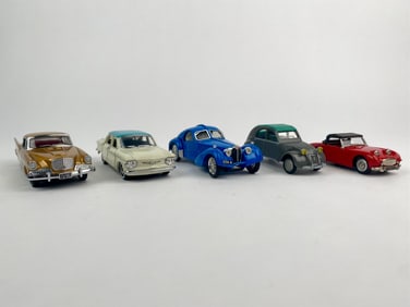 Collection of Five Vintage 1:43 Scale Die-Cast Cars