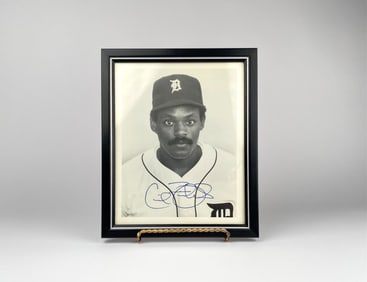 Autographed Chet Lemon Detroit Tigers Portrait Photo