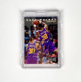 Karl Malone SkyBox USA Basketball Trading Card, Signed