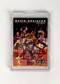 1992 SkyBox USA Basketball Card Signed by David Robinson, Encased