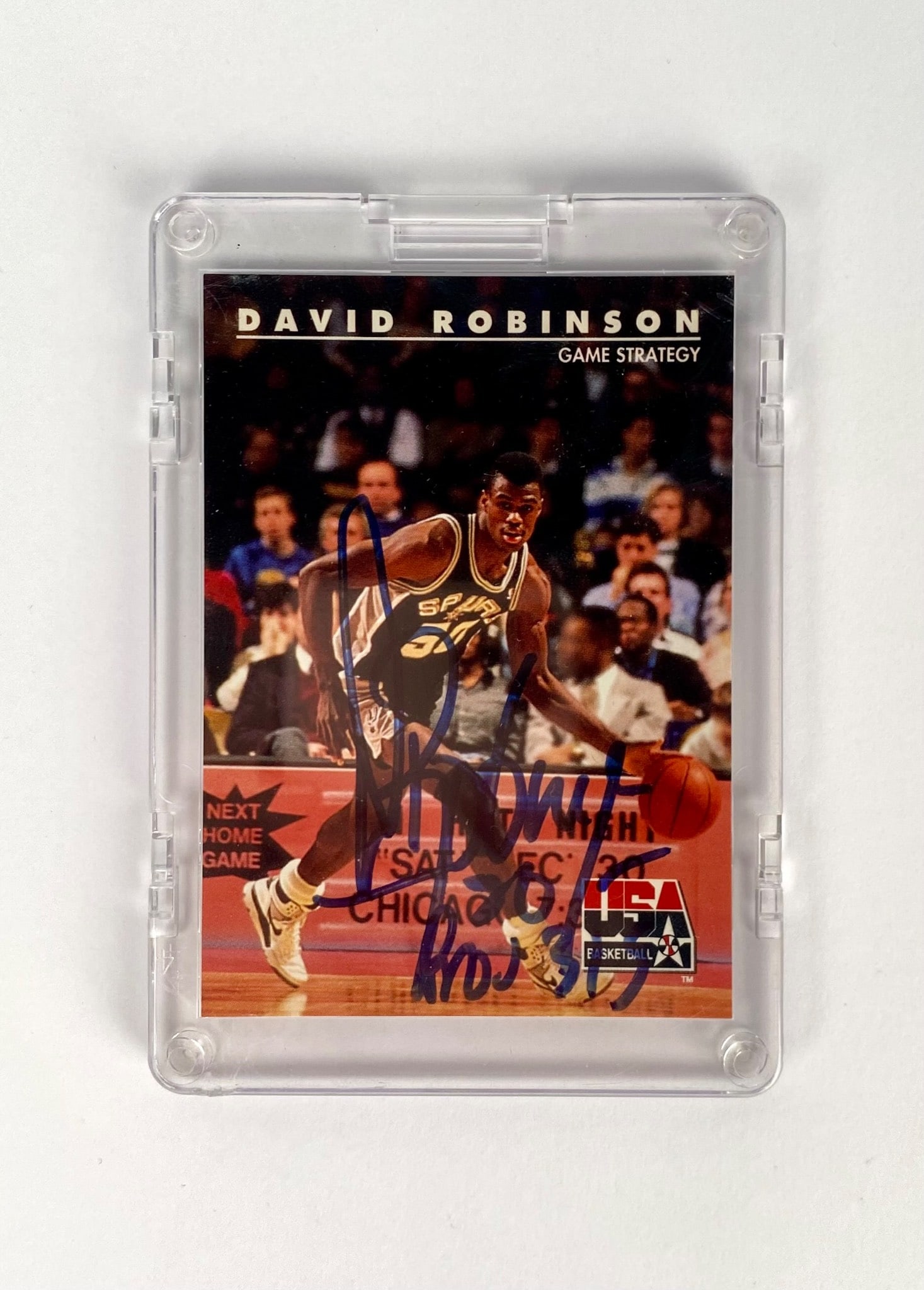 1992 SkyBox USA Basketball Card Signed by David Robinson, Encased (1 of 3)