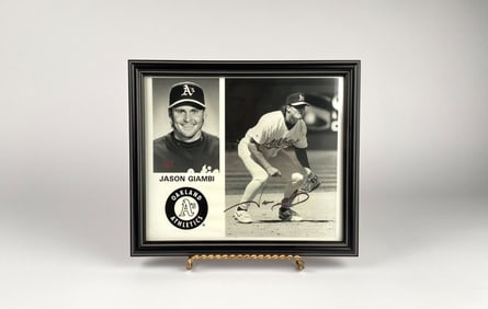 Framed Autographed Jason Giambi Oakland Athletics Photo Collage