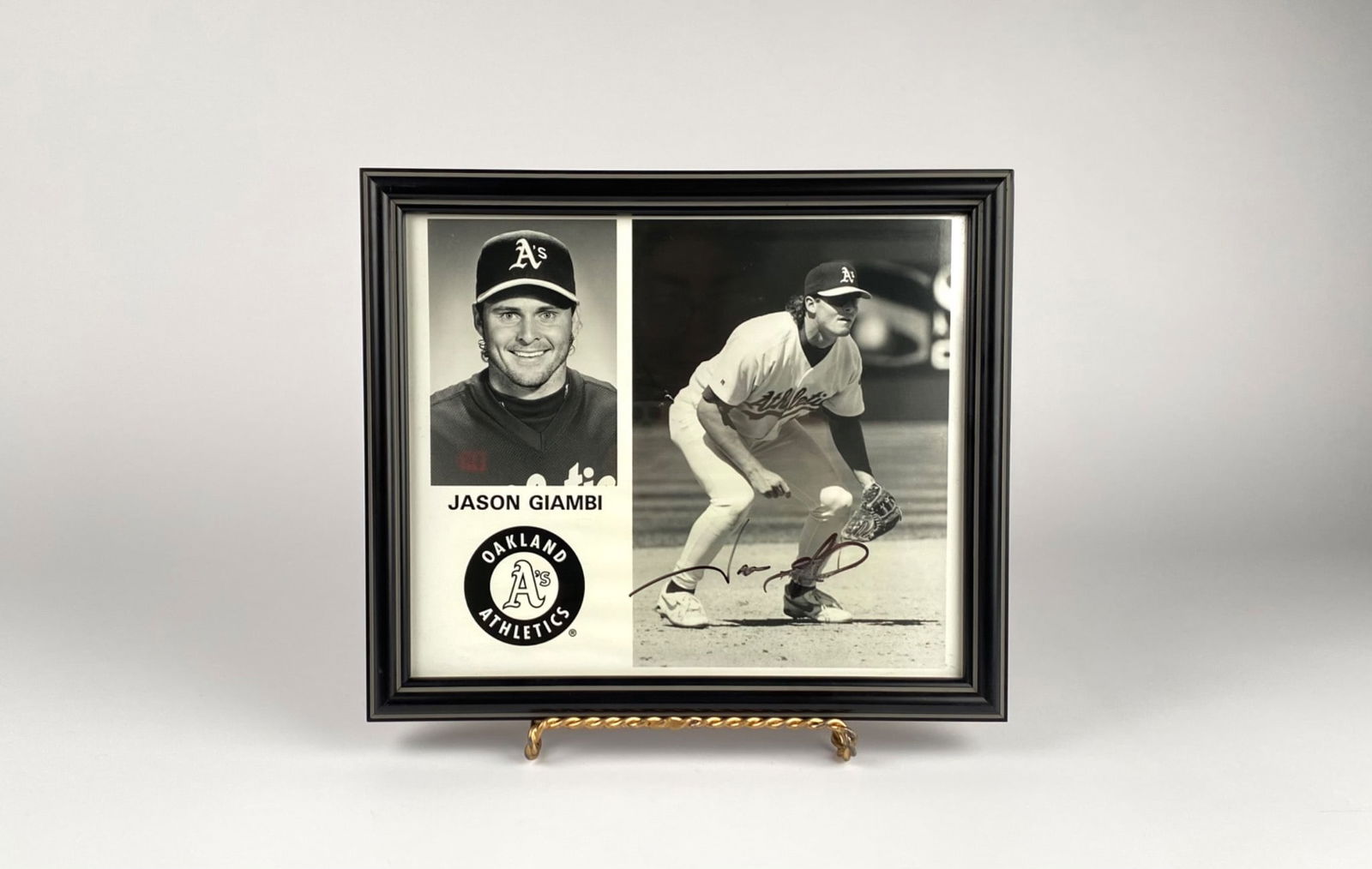 Framed Autographed Jason Giambi Oakland Athletics Photo Collage (1 of 3)