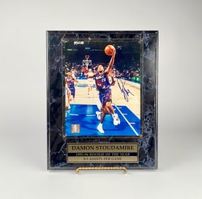 Damon Stoudamire Signed Rookie Plaque With NBA Authentication