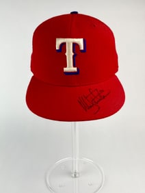 Mike Stanley Signed Texas Rangers Red Wool Fitted Cap