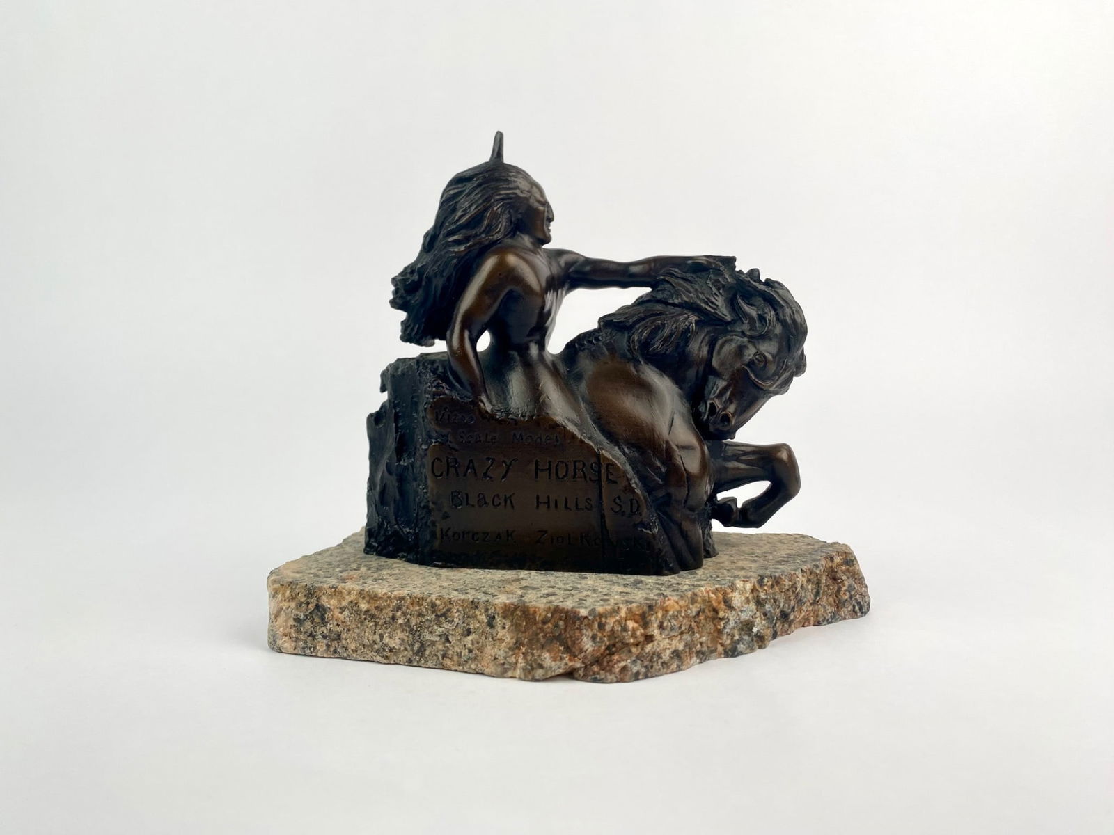 Korczak Ziolkowski “Crazy Horse Memorial" Bronze Finish Scale Model on Granite Base (1 of 9)