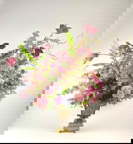 Large Artificial Floral Arrangement in Decorative Urn