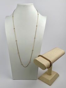 Monet Necklace & Napier Gold-Tone Beaded Bracelet Set