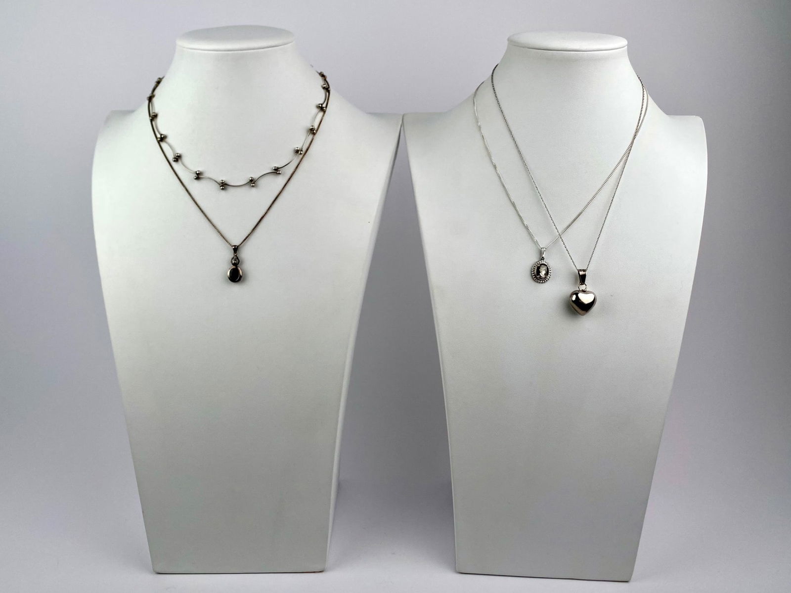 Set of Four Sterling Silver Necklaces with Pendants (1 of 12)