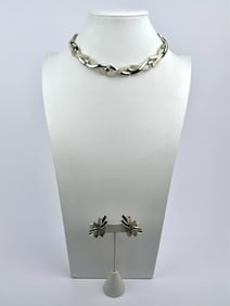 Marvella Silver-Tone Necklace & Clip-On Earring Set