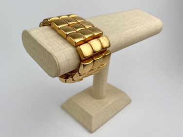 Vendome Gold-Tone Brushed Link Wide Bracelet