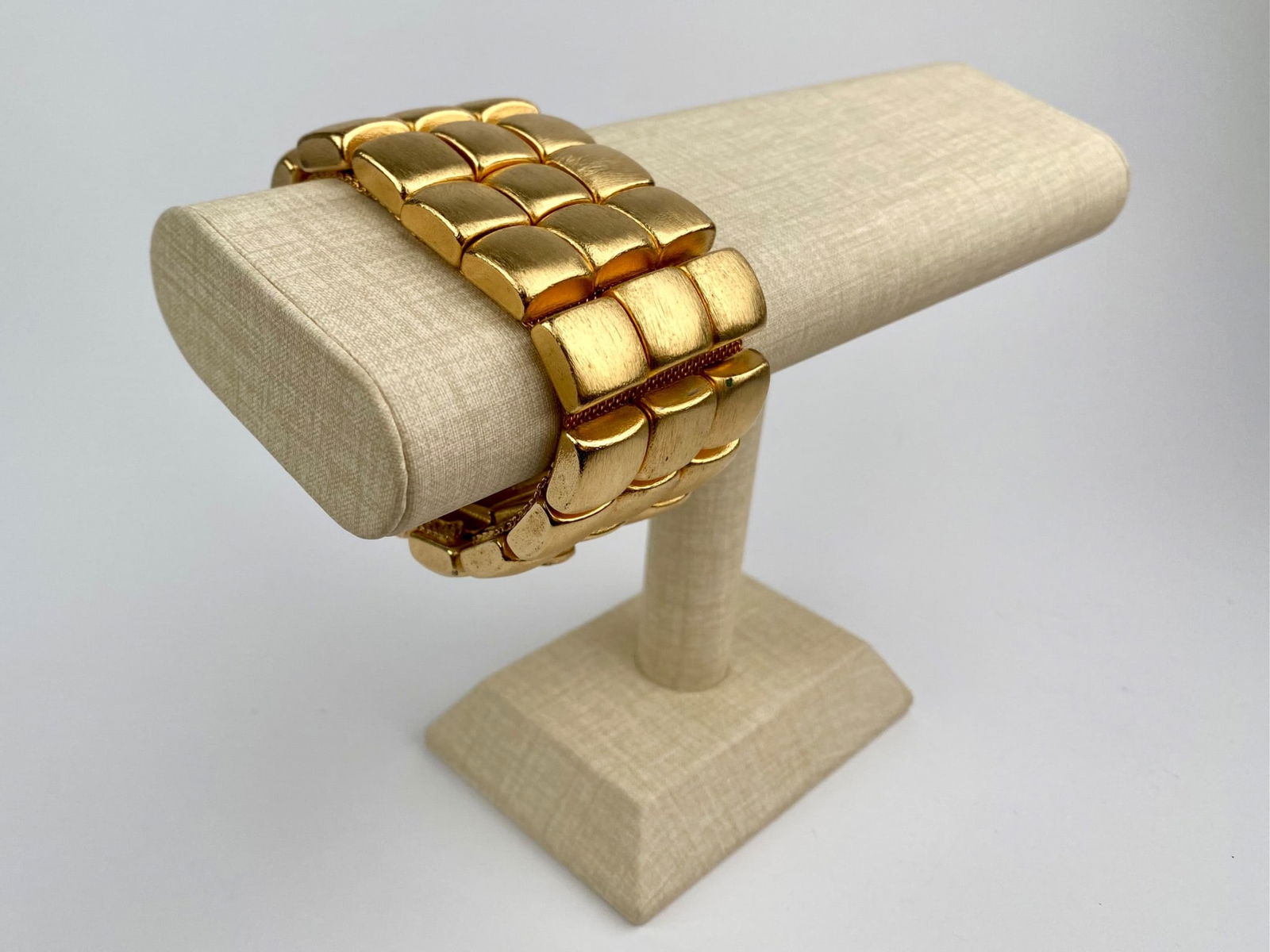 Vendome Gold-Tone Brushed Link Wide Bracelet (1 of 7)