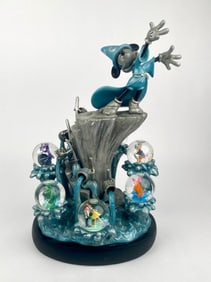 Disney Fantasia ‘Sorcerer Mickey with Mini Globes’ Multi-Snow Globe Sculpture (Original Box)