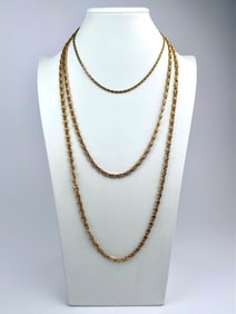 Set of Two Accessocraft NYC Gold-Tone Chain Necklaces