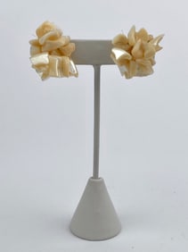 Vintage Faux Mother-of-Pearl Cluster Screw Back Earrings