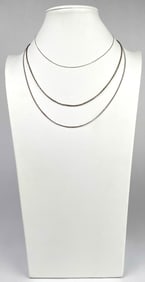 Lot of 3 Chains (Sterling Silver & 14K White Gold)