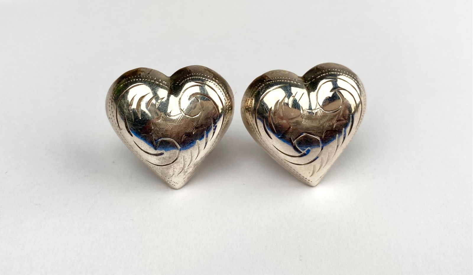 Sterling Silver 925 Heart-Shaped Clip Earrings (1 of 3)