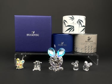 Swarovski Crystal Mouse Figurine Collection with Original Boxes
