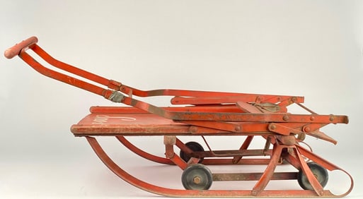Vintage Sno-ler Red Convertible Sled