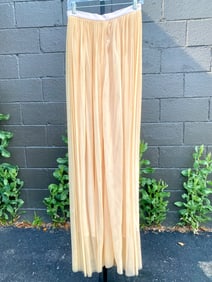 Mondi Pleated Peach Tulle Maxi Skirt, Size 38
