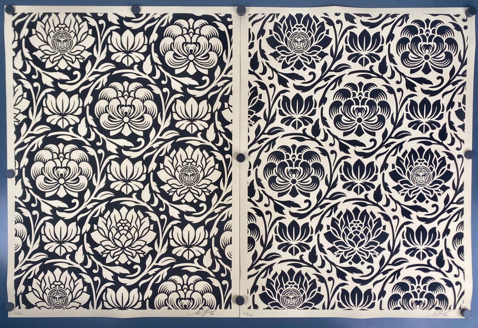 Shepard Fairey 'Floral Harmony' Pair of Signed Screenprints, 2020 (1 of 11)