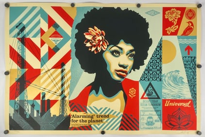 Shepard Fairey 'Swan Song' Signed and Numbered Screen Print, 2023