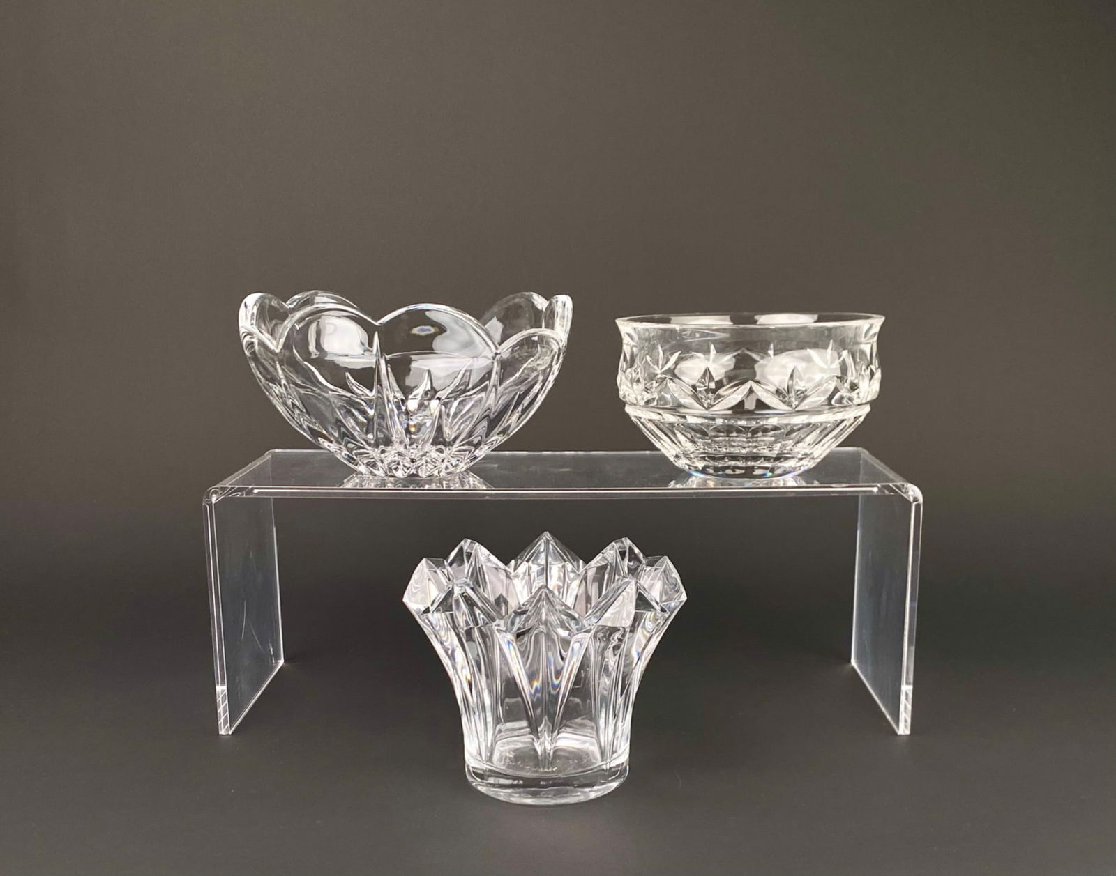Set of Three Crystal Bowls Including Waterford (1 of 12)