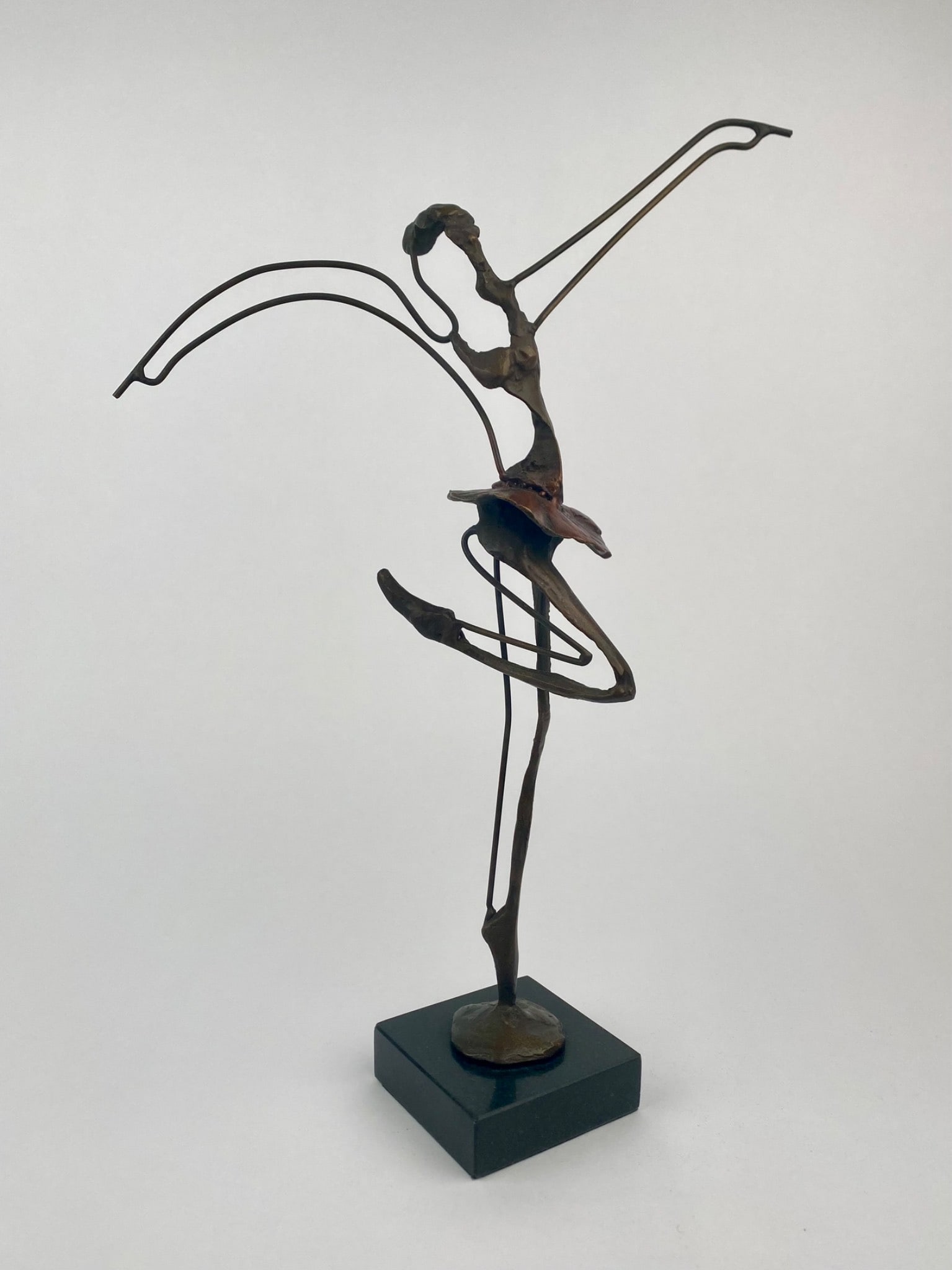 Abstract Bronze Ballerina Sculpture on Marble Base (1 of 11)