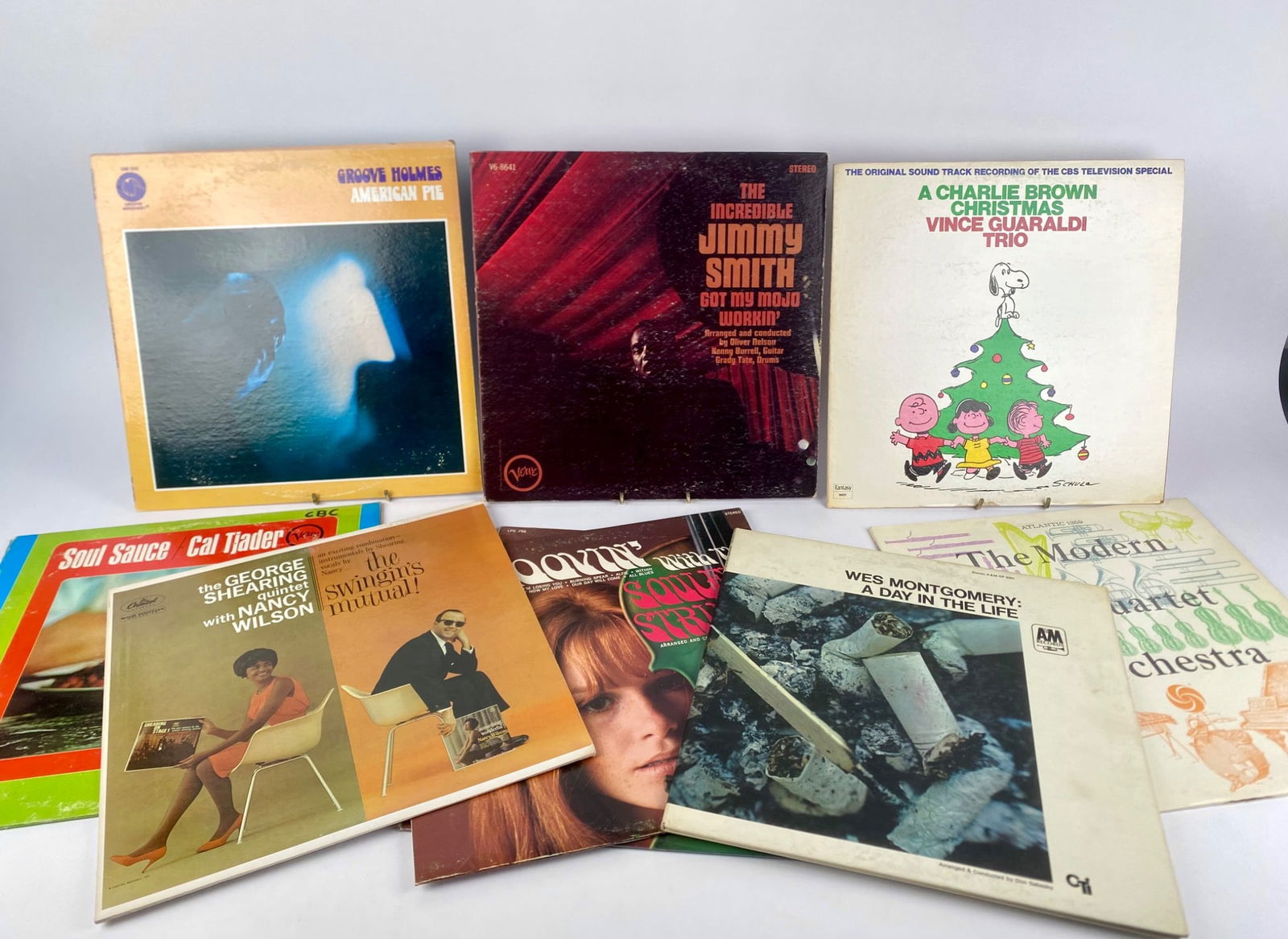 Set of Nine Classic Jazz and Soul Vinyl Records Featuring Vince Guaraldi, Jimmy Smith & Others (1 of 12)
