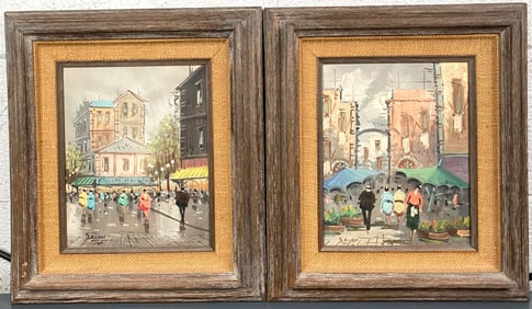 Pair of Framed Paintings by G. Rossi (Signed)