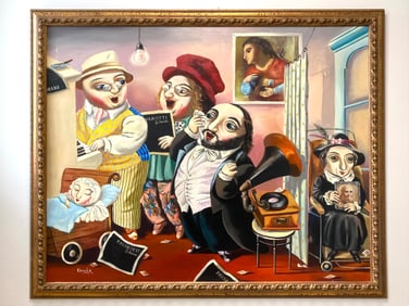 Alexander Kanchik 'Pavarotti & Friends' Large Oil on Canvas, 1996