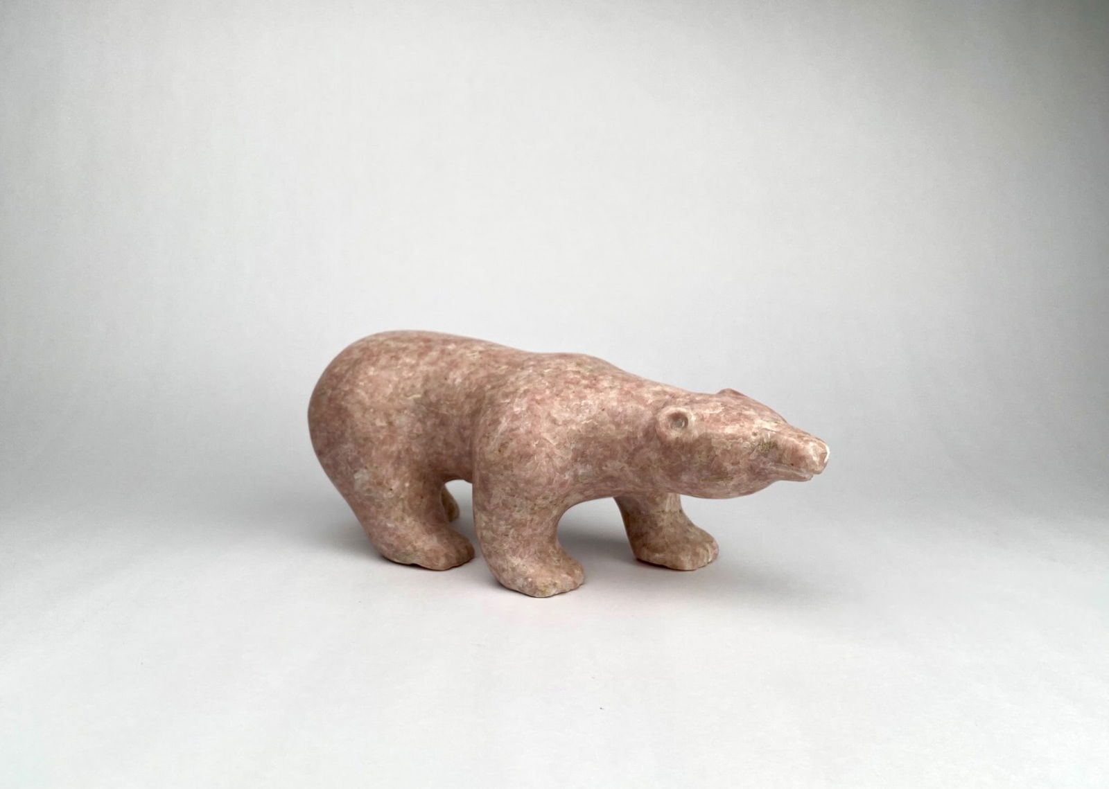 Unidentified Inuit Carved Stone Bear Sculpture, Signed (1 of 10)