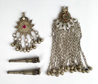 Vintage Afghan/Kuchi Tribal Silver Alloy Pendants & Jewelry Components