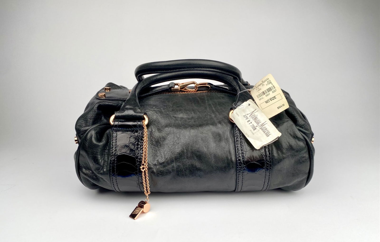 New Balenciaga Whistle Duffel Black Leather Handbag with Tags (1 of 11)