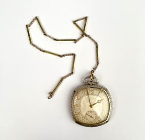 Vintage Illinois ‘Marquis Autocrat’ Pocket Watch with Engraved Gold-Filled Chain