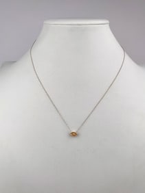 10K Yellow Gold Eye Pendant Necklace with Rhinestone Accent