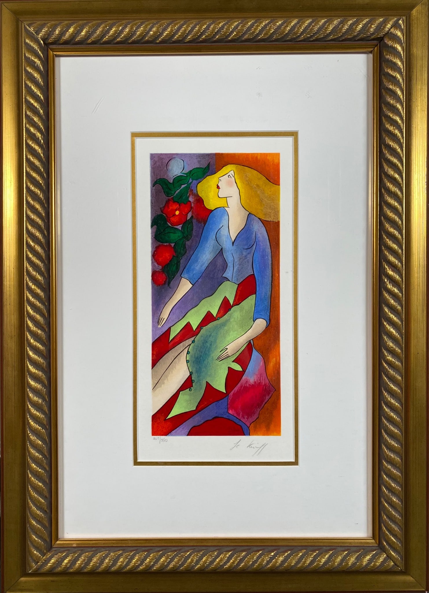 Linda Le Kinff Color Lithograph, Signed & Numbered, Titled ‘Chartres’ (1 of 12)