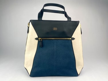 Vince Camuto Colorblock Faux Snakeskin Tote with Original Tag