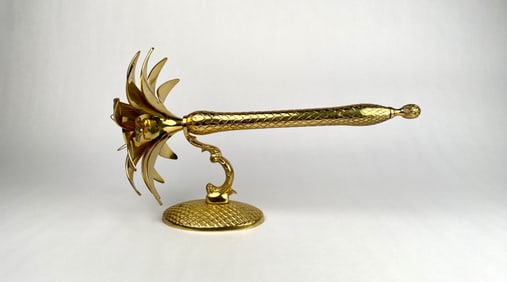 Vintage Brass Pineapple Palm Wall Sconce