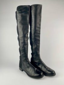 Stuart Weitzman Black Leather Over The Knee Boots (Size 10)